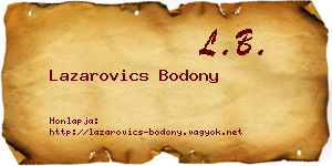 Lazarovics Bodony névjegykártya